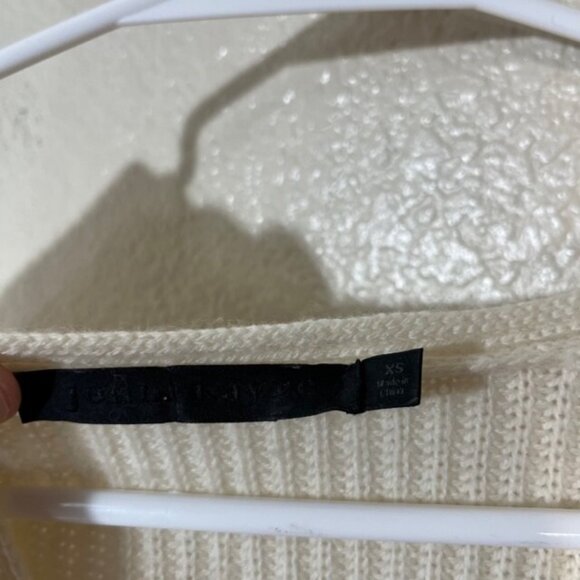 Jenni Kayne Sweater Womens XS Wool Cashmere Cream V Neck Pullover Oversized Cozy - Picture 3 of 5